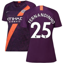 Load image into Gallery viewer, 25-Fernandinho Manchester City Women's 2018-19 Third Stadium Player Jersey – Purple