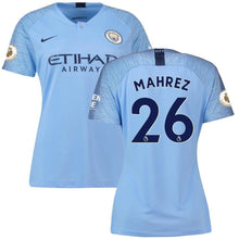 Load image into Gallery viewer, 26-Riyad Mahrez Manchester City Women's 2018-19 Home Stadium Player Jersey – Blue