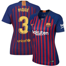 Load image into Gallery viewer, 3-Gerard Piqué Barcelona Women's 2018-19 Home Stadium Player Jersey – Blue