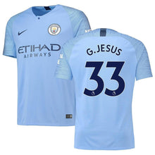 Load image into Gallery viewer, 33-Gabriel Jesus Manchester City 2018-19 Home Jersey - Light Blue