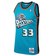 Load image into Gallery viewer, 33-Grant Hill Detroit Pistons  Hardwood Classics Swingman Jersey - Teal