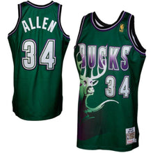 Load image into Gallery viewer, 34-Mitchell &amp; Ness Ray Allen Milwaukee Bucks 1996-1997 Hardwood Classics Throwback Authentic Jersey - Green