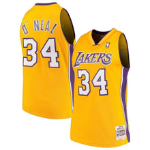 Load image into Gallery viewer, 34- Shaquille O'Neal Los Angeles Lakers 1996-97 Throwback Authentic Home Jersey - Gold
