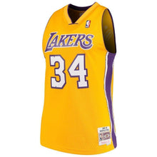 Load image into Gallery viewer, 34- Shaquille O'Neal Los Angeles Lakers 1996-97 Throwback Authentic Home Jersey - Gold