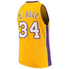 Load image into Gallery viewer, 34-Shaquille O`Neal Los Angeles  Hardwood Classics Swingman Jersey – Gold