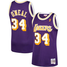 Load image into Gallery viewer, 34-Shaquille O'Neal Los Angeles Lakers  Hardwood Classics Swingman Jersey – Purple