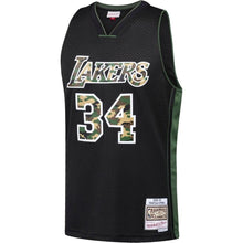 Load image into Gallery viewer, 34-Shaquille O'Neal Los Angeles Lakers  Straight Fire Camo Swingman Jersey – Black