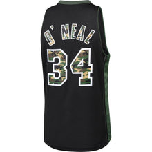 Load image into Gallery viewer, 34-Shaquille O'Neal Los Angeles Lakers  Straight Fire Camo Swingman Jersey – Black