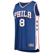Load image into Gallery viewer, 8-Zhaire Smith Philadelphia 76ers  2018 NBA Draft First Round Pick Fast Jersey Royal – Icon Edition