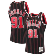 Load image into Gallery viewer, 91-Dennis Rodman Chicago Bulls  1995-96 Hardwood Classics Swingman Jersey – Black