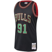 Load image into Gallery viewer, 91-Dennis Rodman Chicago Bulls  Hardwood Classics Christmas Swingman Collection Jersey – Black