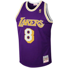 Load image into Gallery viewer, Los Angeles Lakers #8 Kobe Bryant Purple 1997 Authentic Hardwood Classics Road Jersey