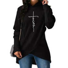 Load image into Gallery viewer, Autumn Hoodies Sweatshirts Women Long Sleeve Faith Embroidery Warm