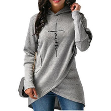 Load image into Gallery viewer, Autumn Hoodies Sweatshirts Women Long Sleeve Faith Embroidery Warm