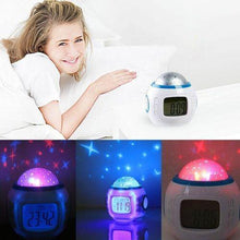 Load image into Gallery viewer, Alarm Clock Star Projection LED Alarm Clock Timer Music Player