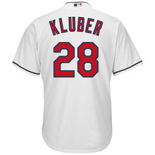Load image into Gallery viewer, Corey Kluber Cleveland Indians Majestic Cool Base Player Jersey - White