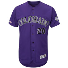 Load image into Gallery viewer, Nolan Arenado Colorado Rockies Majestic Home Collection Flex Base Player Jersey - White/Purple