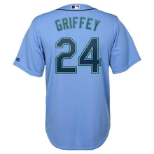 Load image into Gallery viewer, Ken Griffey Jr. Seattle Mariners Majestic Alternate Official Cool Base Replica Player Jersey - Cream/Light Blue