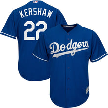 Load image into Gallery viewer, Clayton Kershaw Los Angeles Dodgers Majestic Official Cool Base Player Jersey - Royal/White