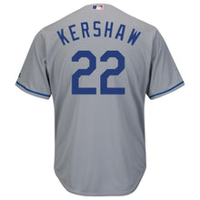 Load image into Gallery viewer, Clayton Kershaw Los Angeles Dodgers Majestic Cool Base Player Jersey - White/Grey