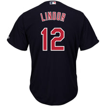 Load image into Gallery viewer, Francisco Lindor Cleveland Indians Majestic Home Big &amp; Tall Cool Base Player Jersey - White