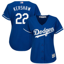 Load image into Gallery viewer, Clayton Kershaw Los Angeles Dodgers Majestic Women's Cool Base Player Jersey - White/Royal