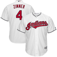 Load image into Gallery viewer, Bradley Zimmer Cleveland Indians Majestic Home Cool Base Jersey - White