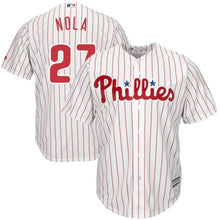 Load image into Gallery viewer, Aaron Nola Philadelphia Phillies Majestic Official Cool Base Player Jersey - White