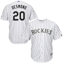 Load image into Gallery viewer, Ian Desmond Colorado Rockies Majestic Home Official Cool Base Player Jersey - White/Purple