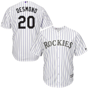 Ian Desmond Colorado Rockies Majestic Home Official Cool Base Player Jersey - White/Purple