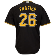 Load image into Gallery viewer, Adam Frazier Pittsburgh Pirates Majestic Alternate Cool Base Player Jersey - Black