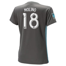 Load image into Gallery viewer, Kevin Molino Minnesota United FC Women's 2018 Primary Player Jersey – Gray