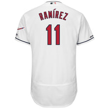 Load image into Gallery viewer, Jose Ramirez Cleveland Indians Majestic Home 2019 All-Star Game Patch Flex Base Player Jersey – White/Scarlet