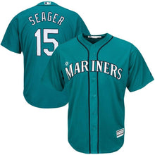 Load image into Gallery viewer, Kyle Seager Seattle Mariners Majestic Cool Base Player Jersey - Northwest Green