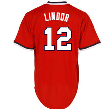 Load image into Gallery viewer, Francisco Lindor Cleveland Indians Majestic Turn Back the Clock Jersey - Red