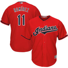 Load image into Gallery viewer, Jose Ramirez Cleveland Indians Majestic Alternate 2019 Cool Base Player Jersey – Scarlet