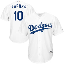 Load image into Gallery viewer, Justin Turner Los Angeles Dodgers Majestic Official Cool Base Player Jersey - White/Royal