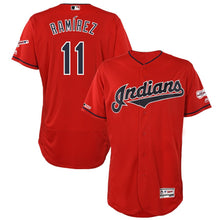 Load image into Gallery viewer, Jose Ramirez Cleveland Indians Majestic Home 2019 All-Star Game Patch Flex Base Player Jersey – White/Scarlet