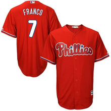 Load image into Gallery viewer, Maikel Franco Philadelphia Phillies Majestic Cool Base Player Jersey - White/Red