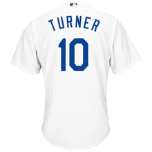Load image into Gallery viewer, Justin Turner Los Angeles Dodgers Majestic Official Cool Base Player Jersey - White/Royal