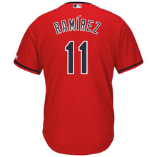 Load image into Gallery viewer, Jose Ramirez Cleveland Indians Majestic Alternate 2019 Cool Base Player Jersey – Scarlet