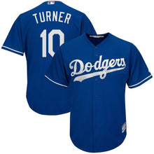 Load image into Gallery viewer, Justin Turner Los Angeles Dodgers Majestic Official Cool Base Player Jersey - White/Royal