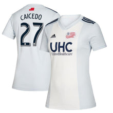 Load image into Gallery viewer, Juan Fernando Caicedo New England Revolution Women's 2019 Colonial Player Jersey – White