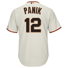 Load image into Gallery viewer, Joe Panik San Francisco Giants Majestic Cool Base Player Jersey - Cream/Black