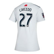 Load image into Gallery viewer, Juan Fernando Caicedo New England Revolution Women's 2019 Colonial Player Jersey – White