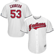 Load image into Gallery viewer, Melky Cabrera Cleveland Indians Majestic Home Official Cool Base Player Jersey - White