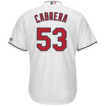Load image into Gallery viewer, Melky Cabrera Cleveland Indians Majestic Home Official Cool Base Player Jersey - White