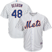 Load image into Gallery viewer, Jacob deGrom New York Mets Majestic Big &amp; Tall Official Cool Base Player Jersey - White/Royal
