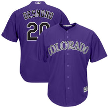 Load image into Gallery viewer, Ian Desmond Colorado Rockies Majestic Cool Base Alternate Player Jersey - Purple