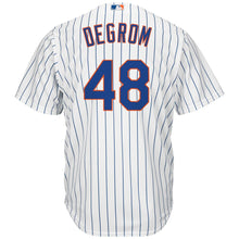 Load image into Gallery viewer, Jacob deGrom New York Mets Majestic Big &amp; Tall Official Cool Base Player Jersey - White/Royal